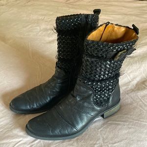 Sundance Leather Moto Boots
